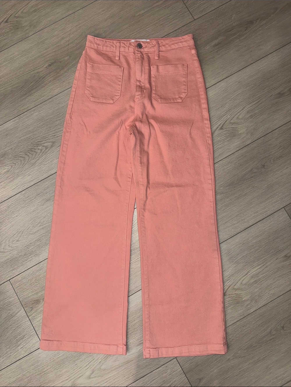 Just Black Coral Pink Wide-Leg Jeans